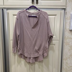 Free People Lavender Waffle Knit Sweatshirt